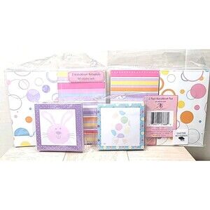New Easter Basket Stuffers 4 Notepads & 2 Sticky Pad Notes Spring Easter Bunny